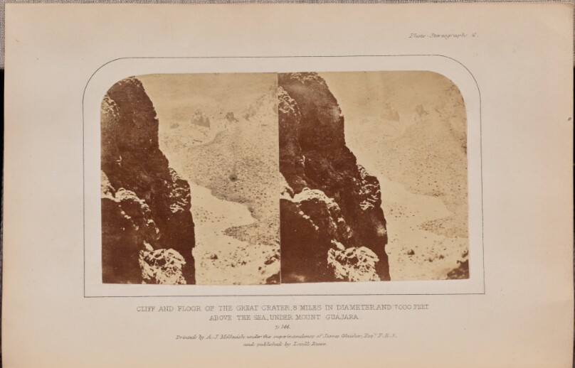 Cliff and floor of the Great Crater, 8 miles in diameter and 7000 feet above the sea, under Mount Guajara