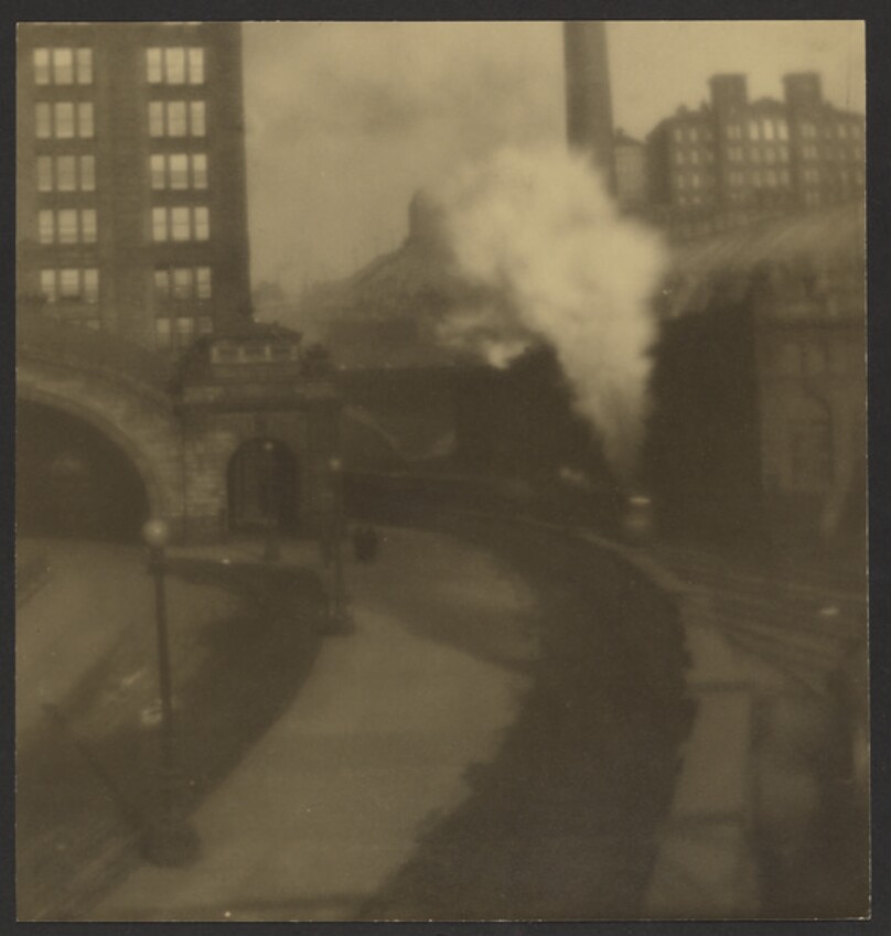 [Industrial landscape with train]