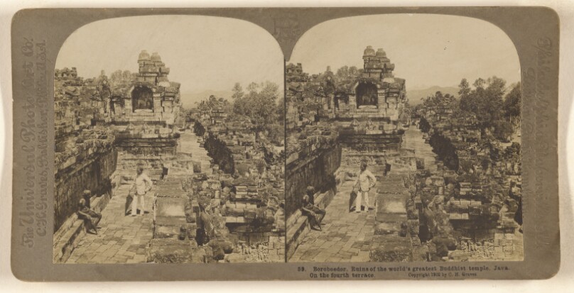 Boroboedor. Ruins of the world's greatest Buddhist temple. Java. On the fourth terrace.