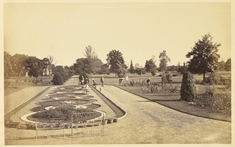 [Flower Bed in front of the Baradari in Wingfield Park, Lucknow]