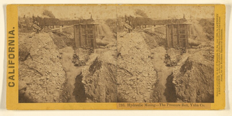 Hydraulic Mining - The Pressure Box, Yuba Co.