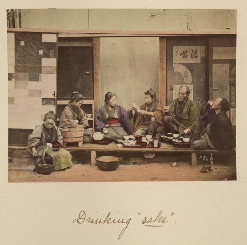 Drinking sake