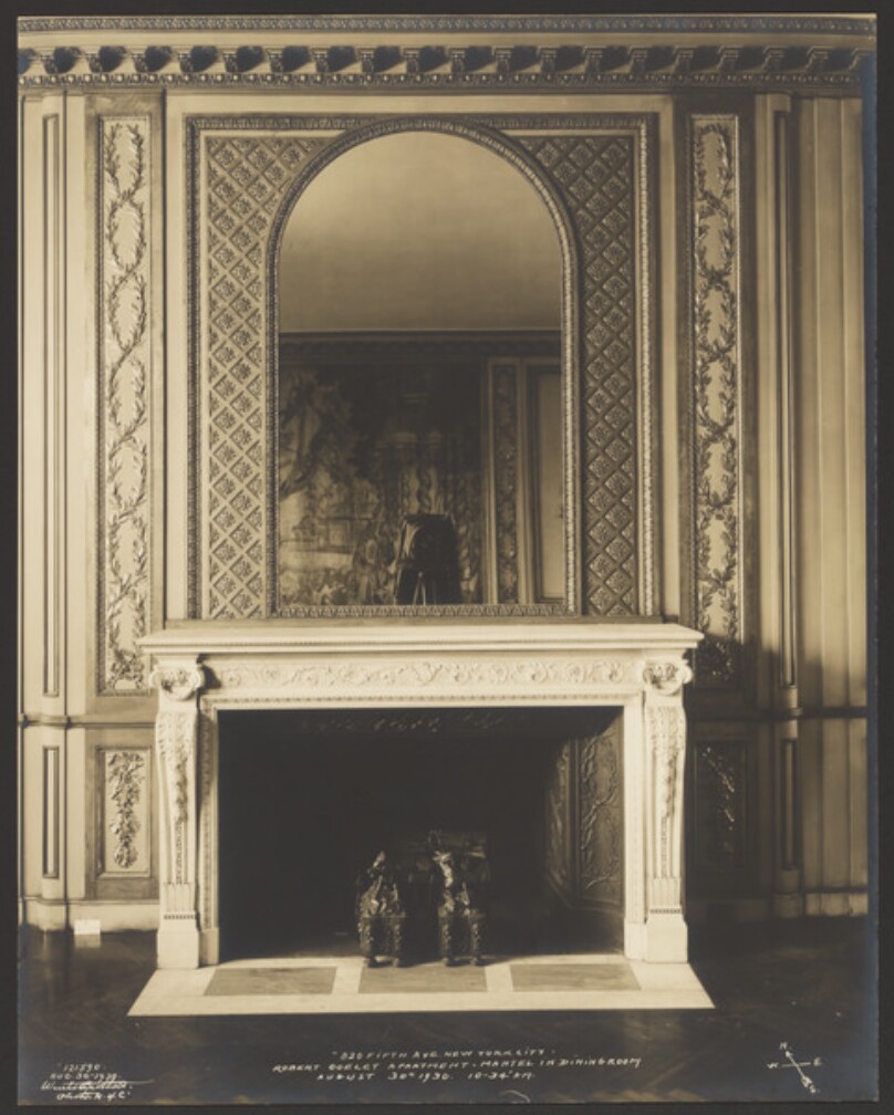 820 Fifth Ave., New York City. Robert Goelet Apartment - Mantel in Dining Room