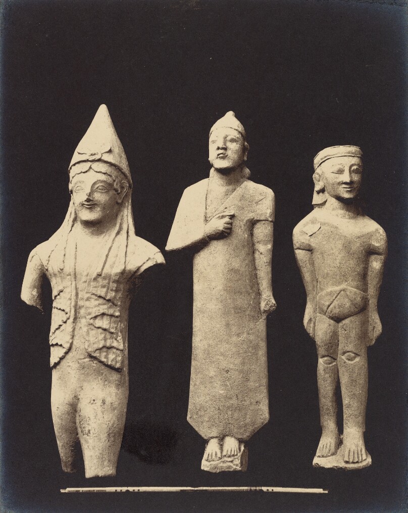 Miscellaneous archaic or pseudo-archaic Figures; the left-hand Figure remarkable for a Phrygian character of costume