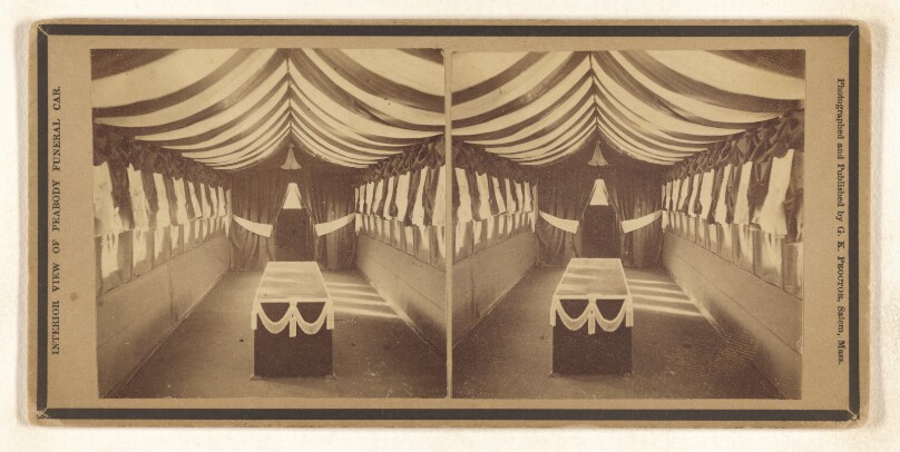 Interior View of Peabody Funeral Car.