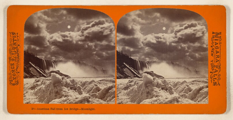 American Fall from Ice Bridge - Moonlight. [Niagara Falls, New York]