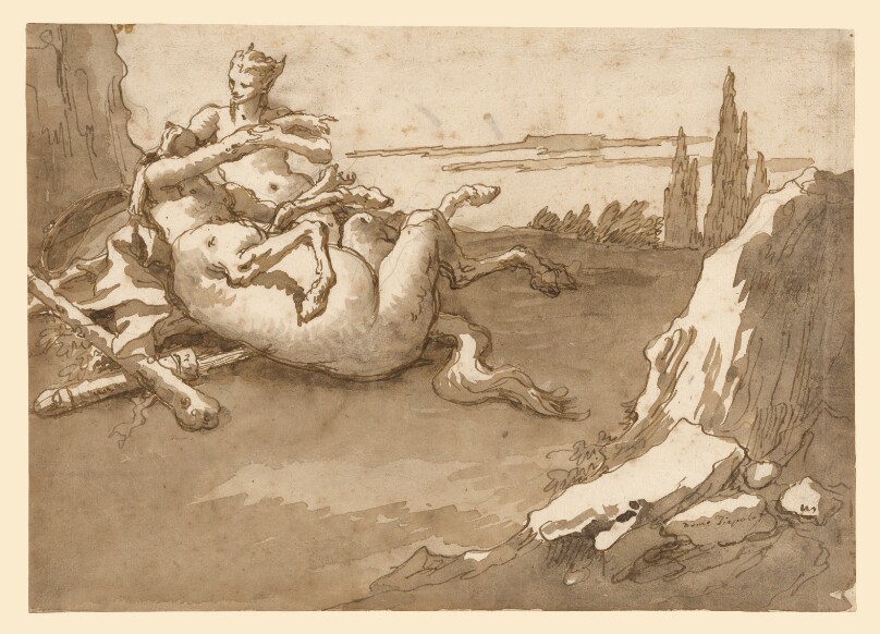 A Centaur and a Female Faun in a Landscape