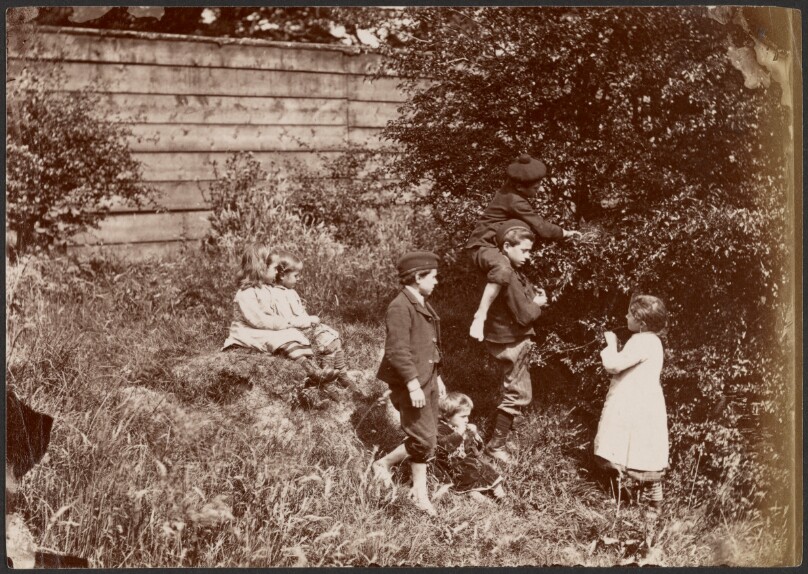 [Children playing outdoors]