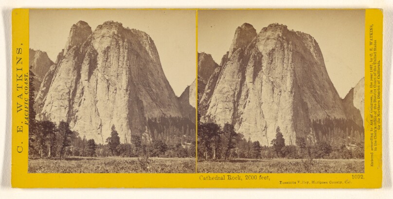 Cathedral Rock, 2600 feet, Yosemite Valley, Mariposa County, Cal.