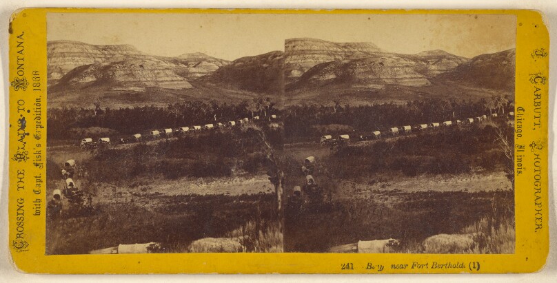 B[-illeg.] near Fort Berthold. Crossing the Plains to Montana with Capt. Fisk's Expedition. 1866.