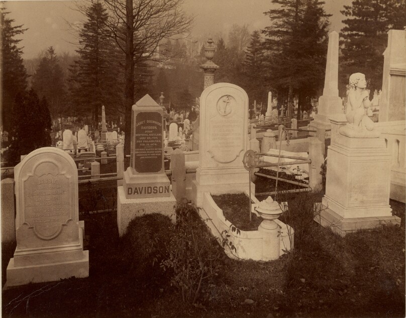 [View of Davidson Tombstones in Laurel Hill Cemetery, Philadelphia]