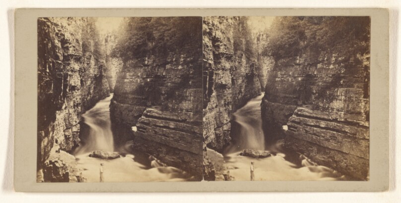 The Chasm of the Au Sable River, N.Y. No. 5. View from Fissure above Table Rock; looking up-stream.