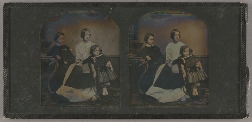 [Portrait of a mother and two children]