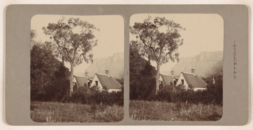 [Unidentified house with mountain in background] (recto); [House within a forest, mountain in background] (verso)