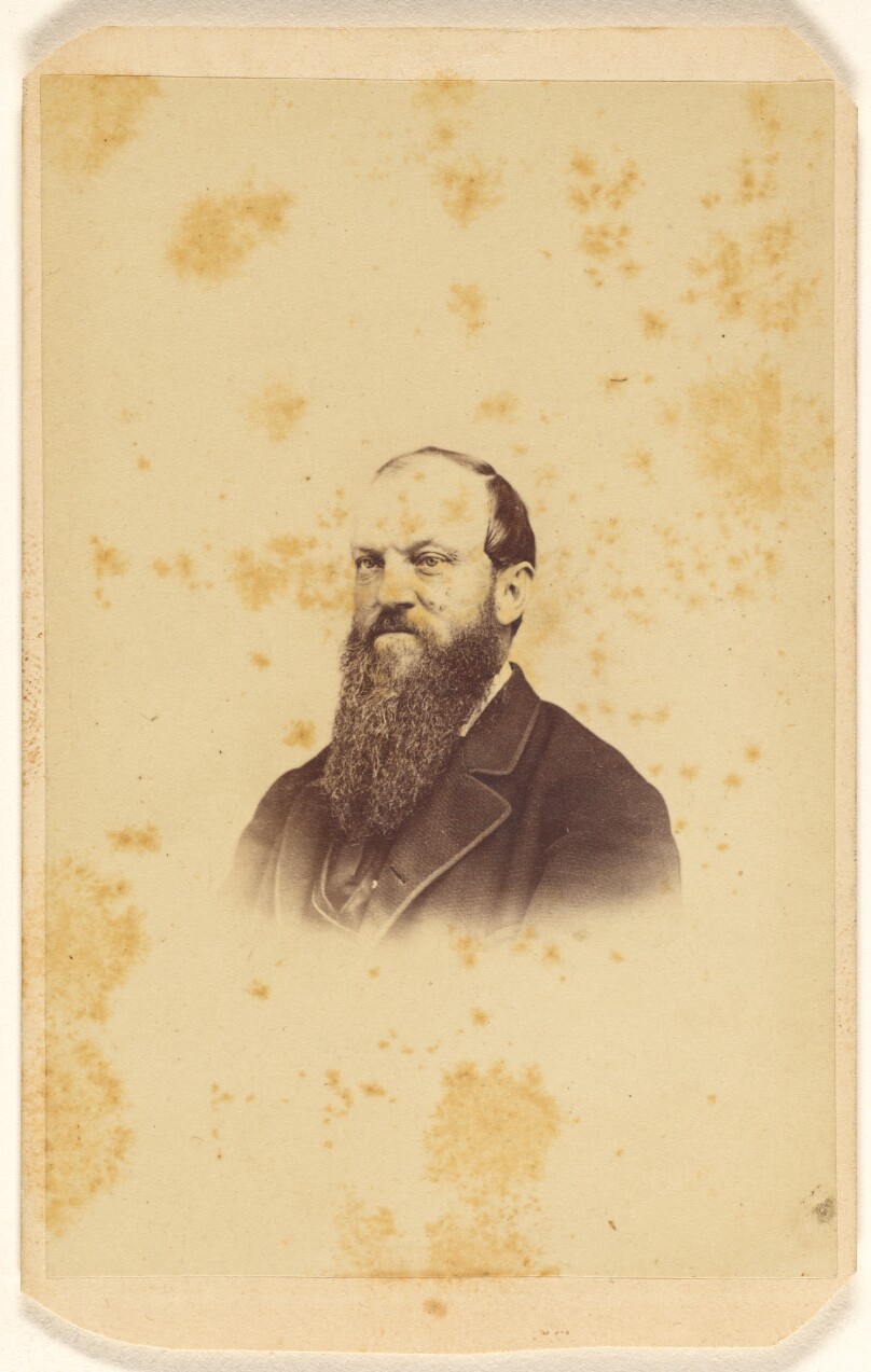 [Unidentified man with a long beard, printed in vignette-style]