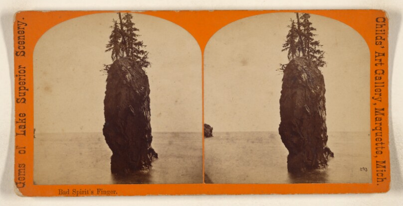 Bad Spirit's Finger. [Lake Superior, Michigan]