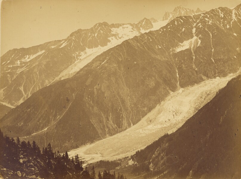 Le Mont-Blanc (Haute-Savoie). Le glacier de l'Argentiere.