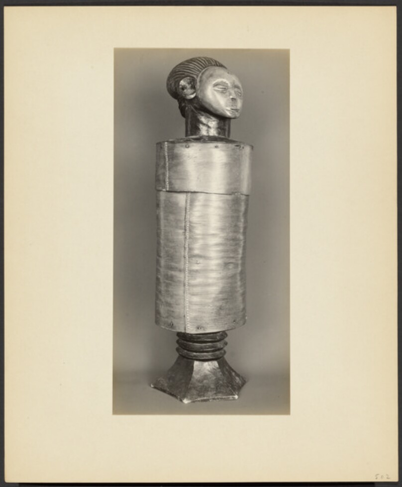 Cylindrical Box with Cover. Belgian Congo. Mangbetu. / Box with Woman's Head on Cover. Mangbetu.