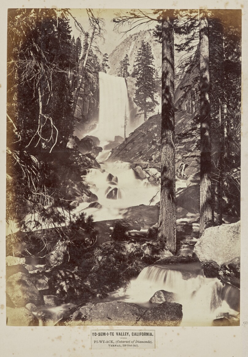 Yo-sem-i-te Valley, California. Pi-wy-ack, (Cataract of Diamonds). Vernal, 350 Feet Fall