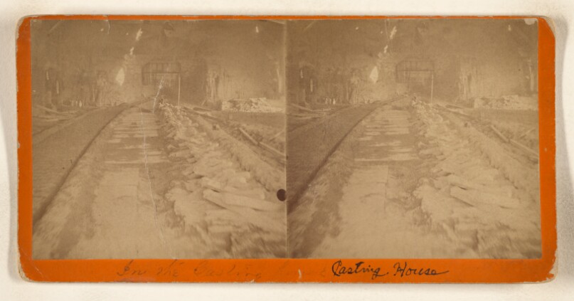 [In the casting house, Katahdin Iron Works, Maine]