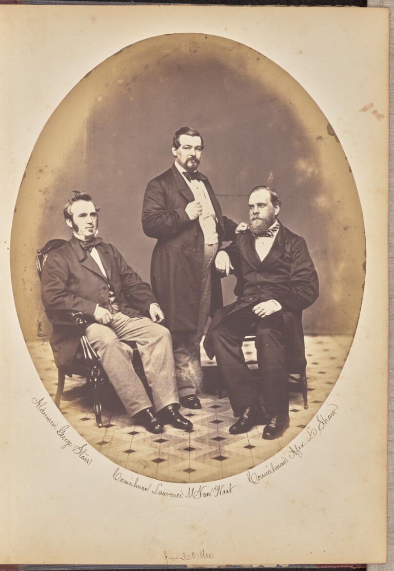 [Group portrait of three men, New York]