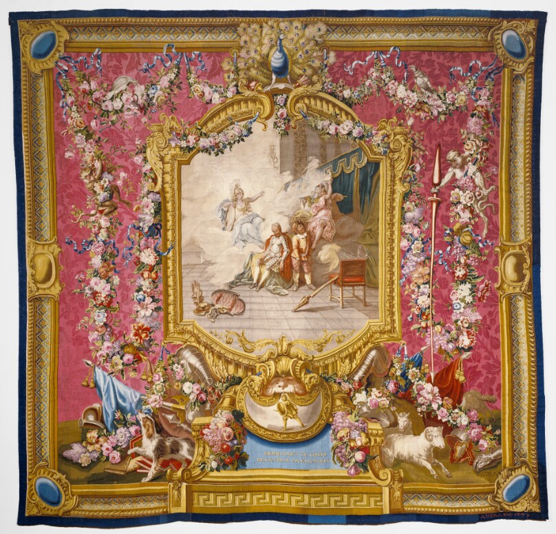 Tapestry: Don Quichotte guéri de sa folie par la sagesse, from L'Histoire de don Quichotte Series