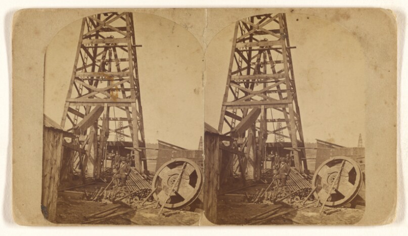 Fishing With Pole Tools, in a Well 1,500 feet deep. [Oil City, Pa.]