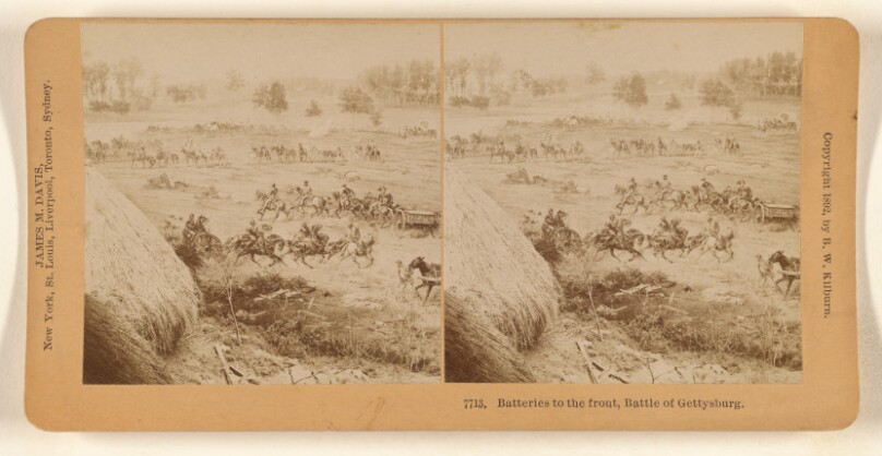 Batteries to the front, Battle of Gettysburg.
