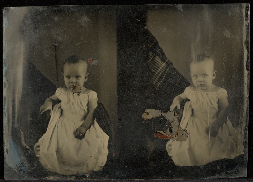 [Double portrait of a baby girl]
