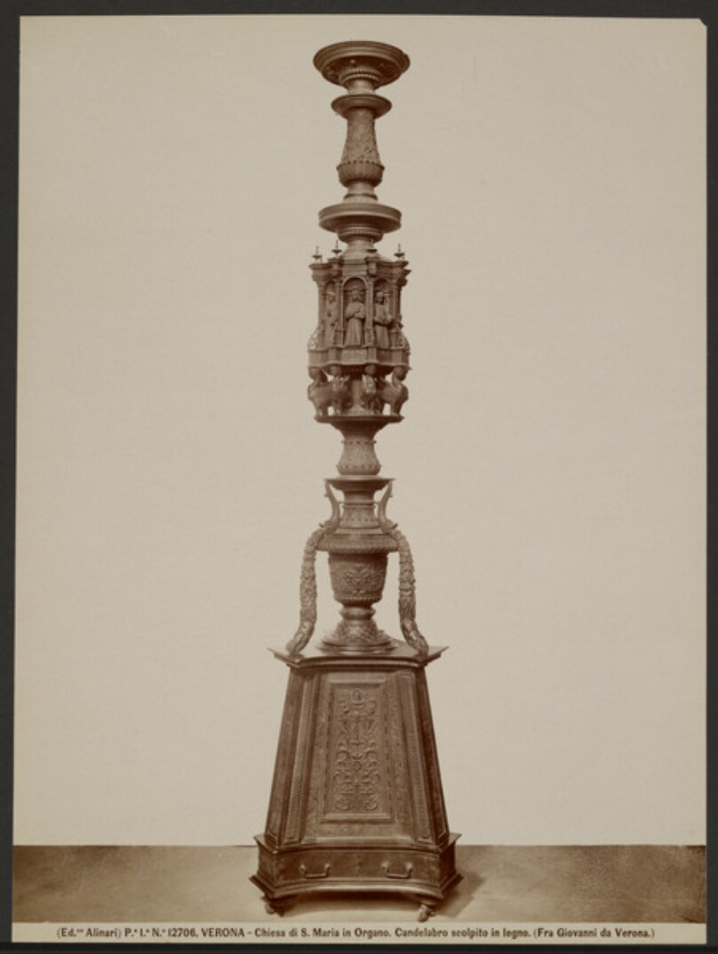 Carved wooden candlestick, Church of St. Maria, Verona