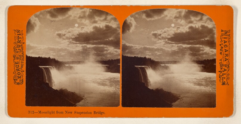 Moonlight from New Suspension Bridge. [Niagara Falls, N.Y.]