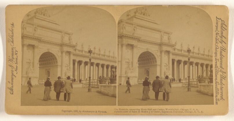 The Peristyle, connecting Music Hall and Casino, World's Fair, Chicago, U.S.A.