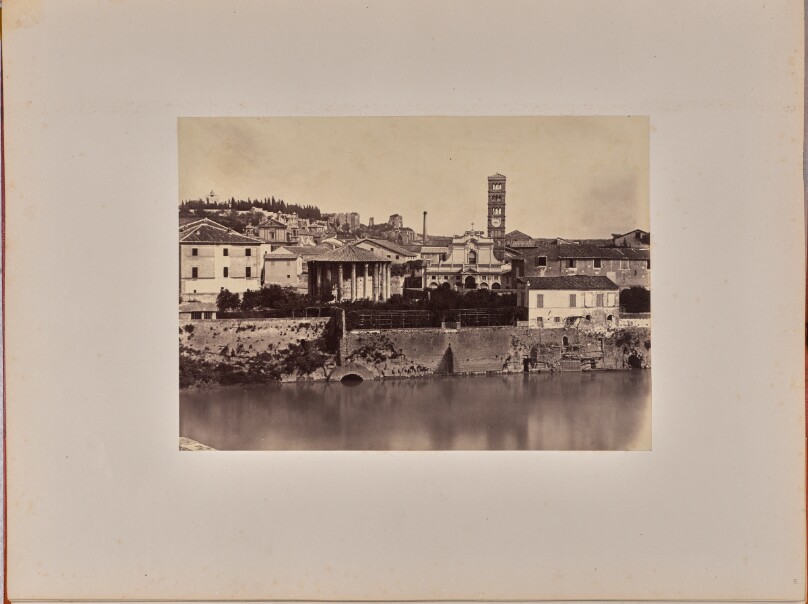 [The Piazza di Bocca della Verità from Ponte Rotto]