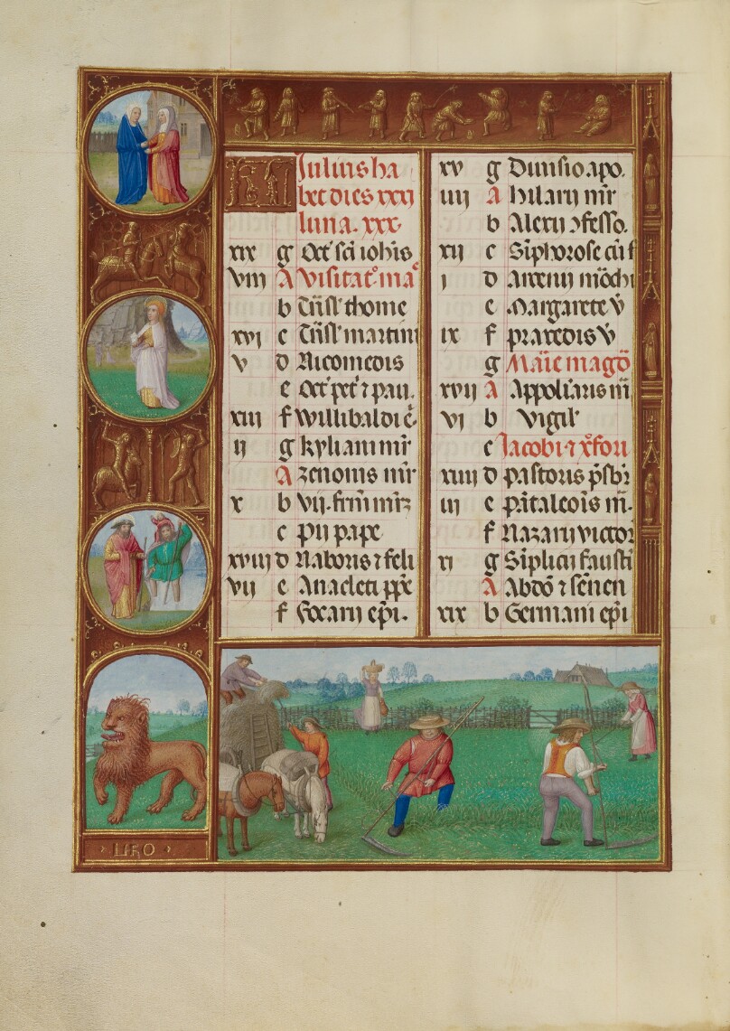 July Calendar Page; Mowing; Leo