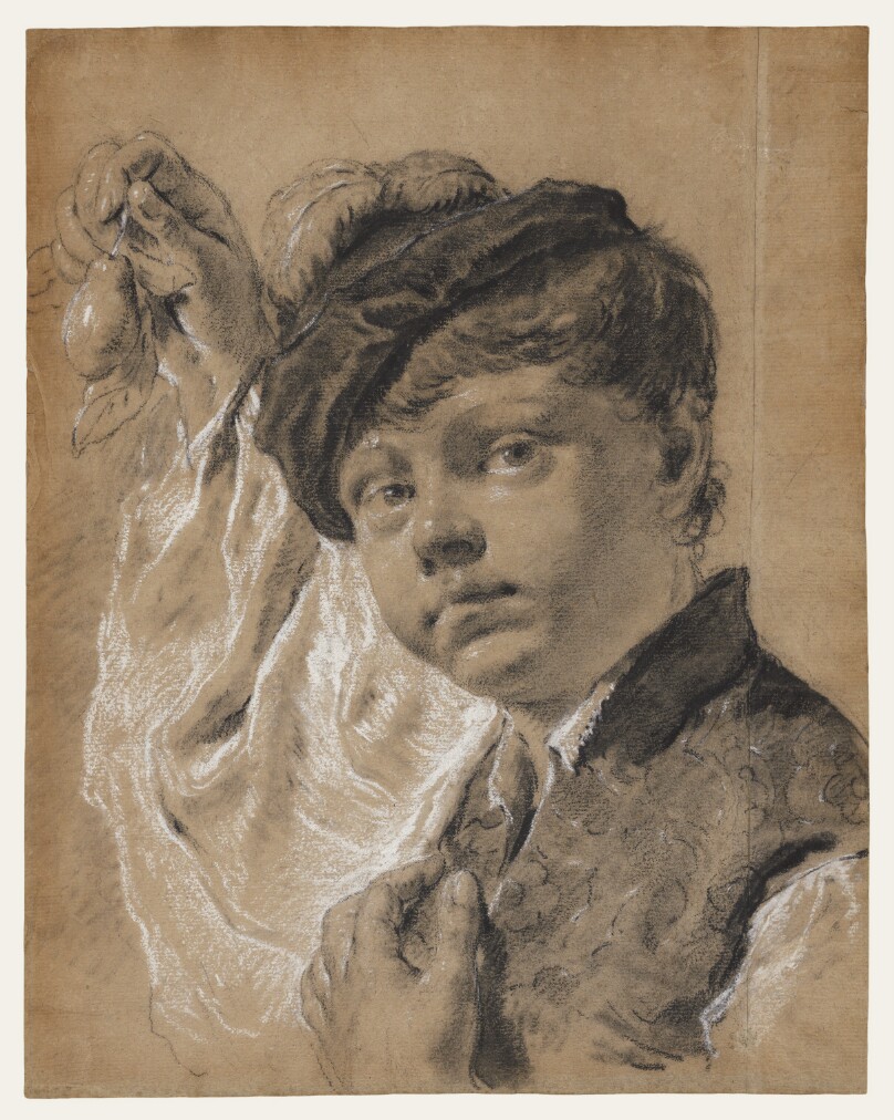 A Boy Holding a Pear (Giacomo Piazzetta?)