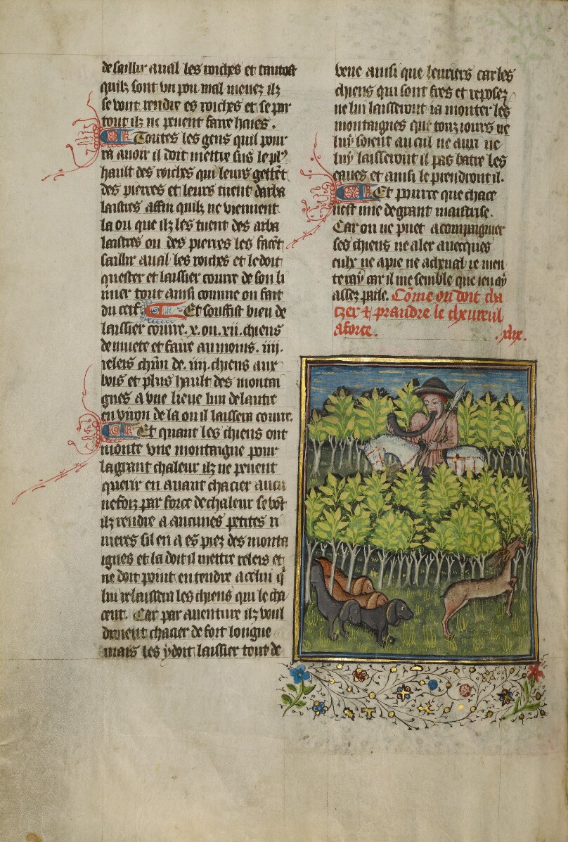 A Hunter and Dogs Pursuing a Roe Deer