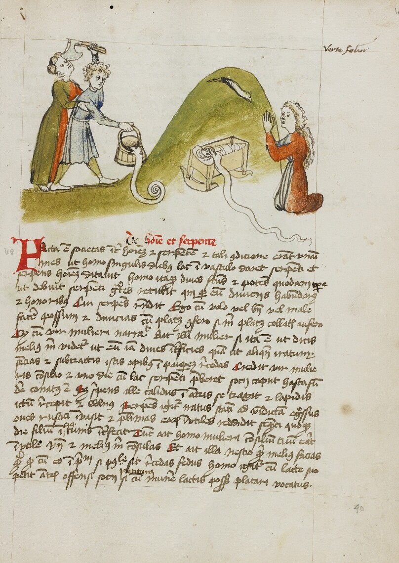 A Woman in Prayer and a Snake on a Nearby Hillock; A Man Trying to Kill a Snake with an Axe