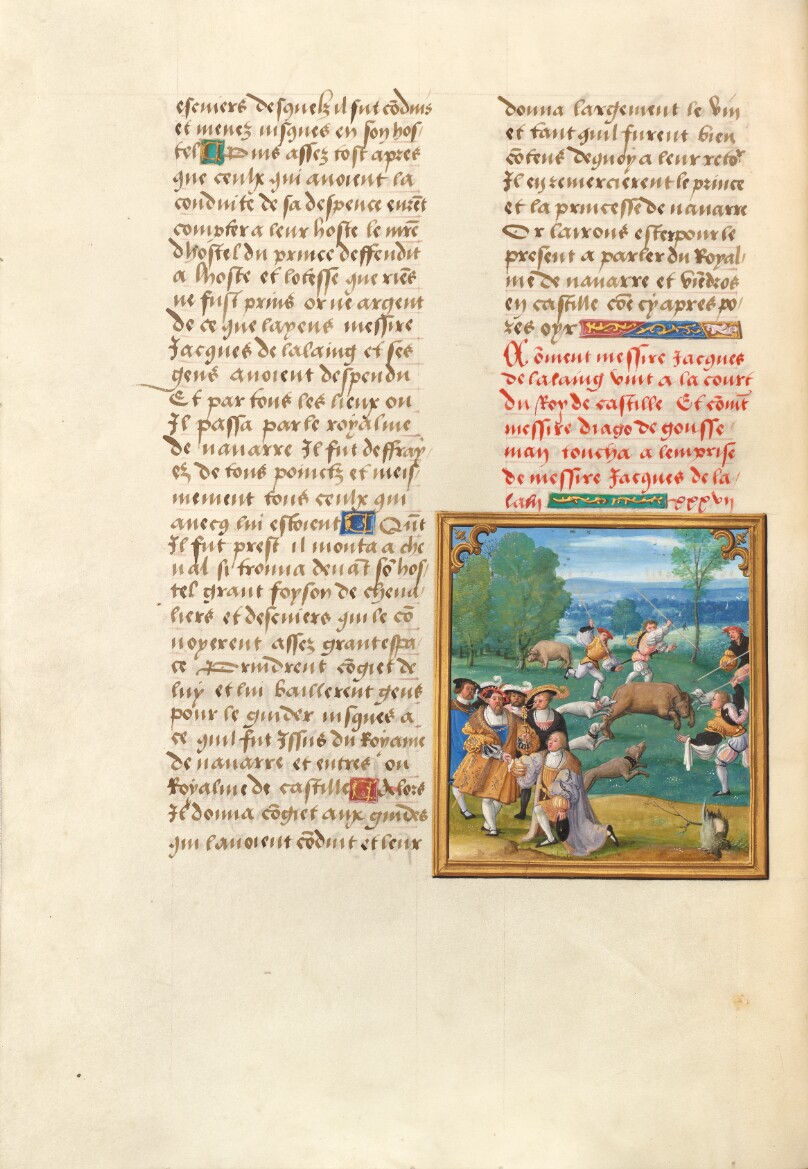 Jacques de Lalaing Kneeling before the King of Castile; Bull Baiting
