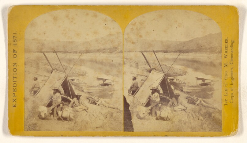 Camp at the crossing of the Colorado, just below the mouth of the Grand Canon...