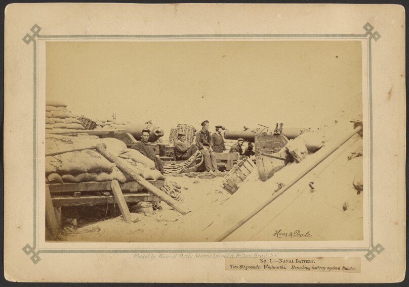Naval Battery, Two 80-pounder Whitworths, breaching battery against Sumter