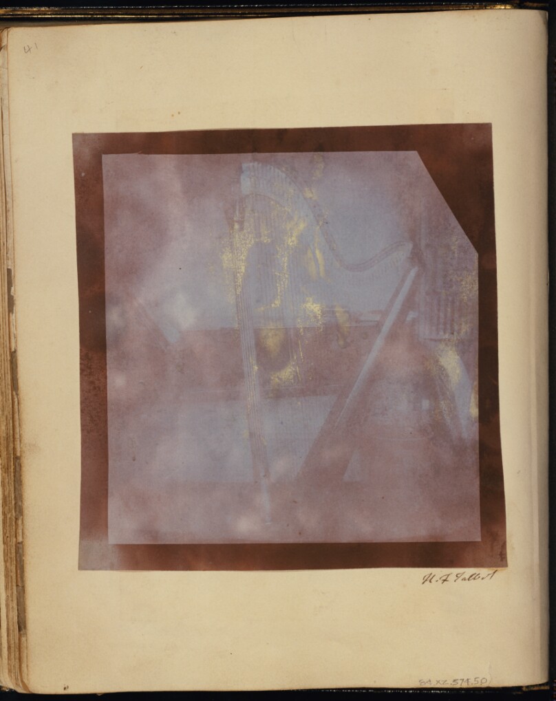 [Amelina's Harp in the Library, Lacock Abbey]