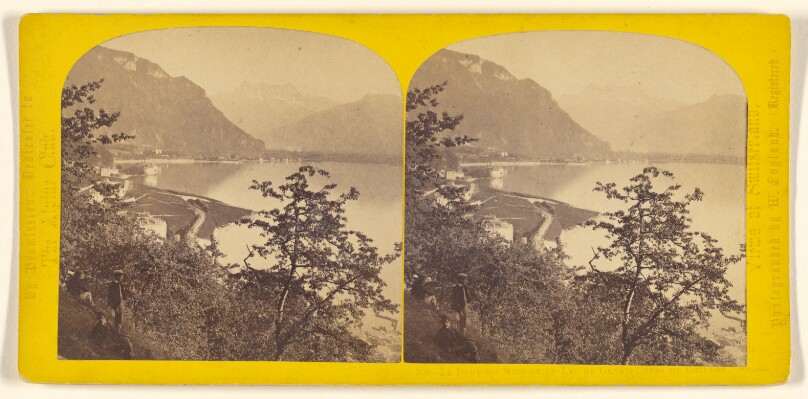 La Dent du Midi et le Lac de Geneve, pres de Chillon. Suisse.