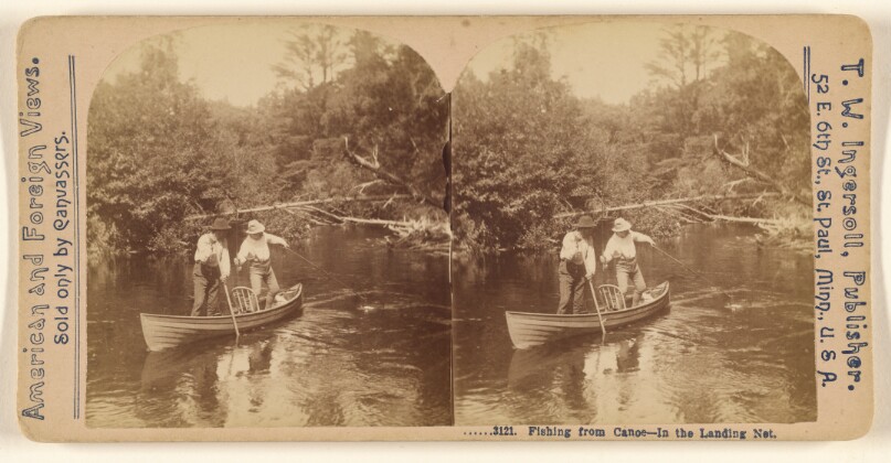 Fishing from Canoe - In the Landing Net.
