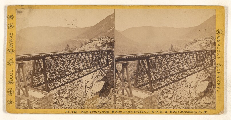 Saco Valley, from Willey Brook Bridge, P. & O.R.R. White Mountain, N.H.