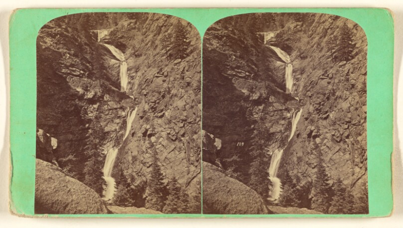 Cheyenne Canon. Cheyenne Falls, 350 feet high. Six miles from Colorado Springs.