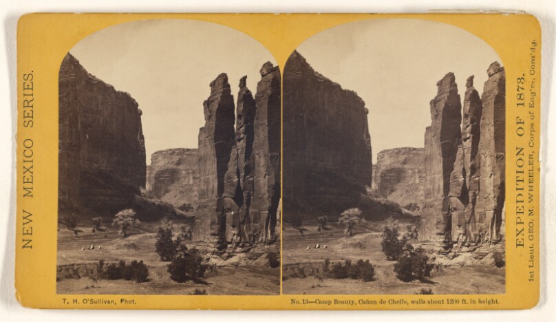 Camp Beauty, Canon de Chelle, walls about 1200 ft. in height.