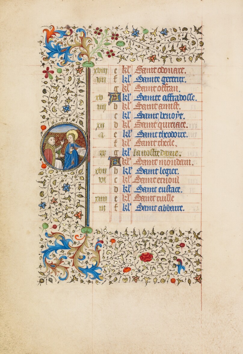 March Calendar Page; The Annunciation