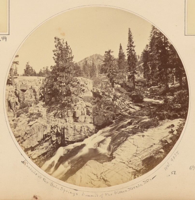 Cascade at Soda Springs. Summit of the Sierra Nevada Mts