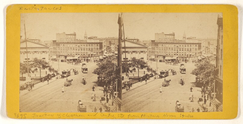 [Junction of Chatham and Centre Sts. from Printing House Square, New York City]