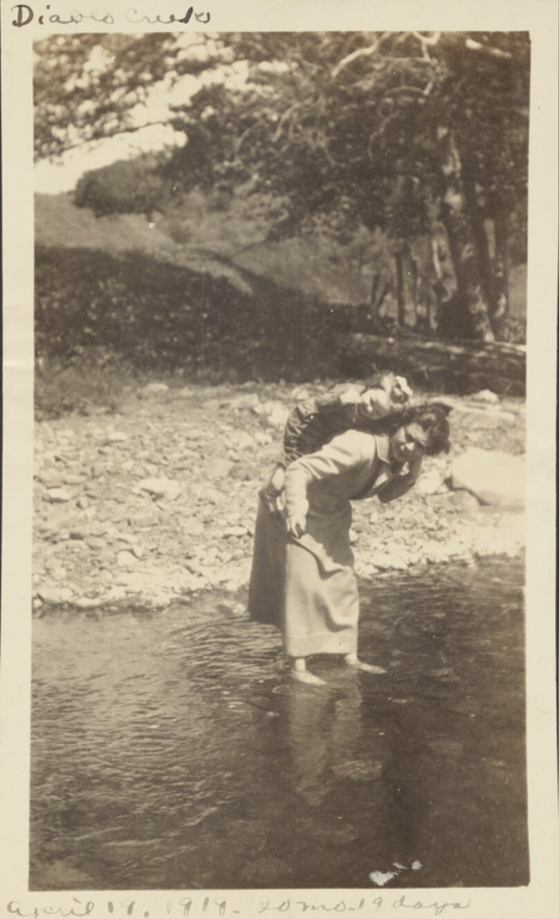 [Woman with child at Diablo Creek]